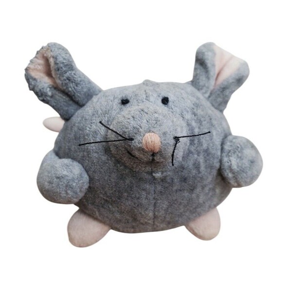 RARE Jellycat Tiny Ping Pong Mouse Mini Doormouse Plush Gray Pink Tail 2" - Picture 1 of 16